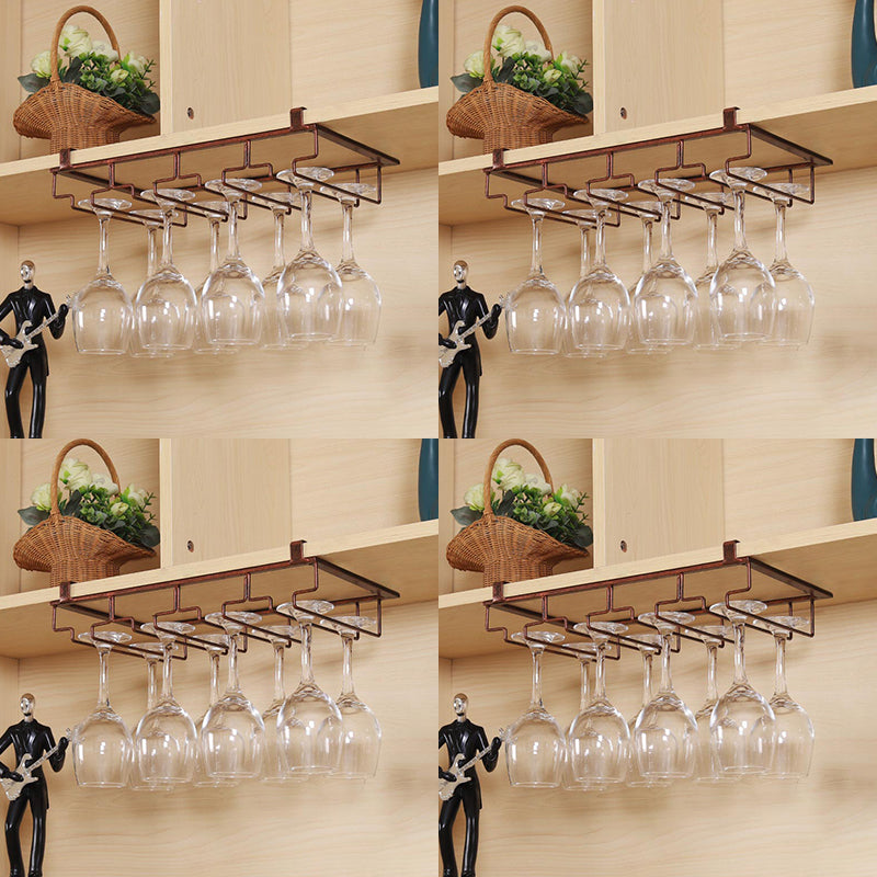 Contemporary Hanging Wine Glass Rack Metal Glass & Stemware Holder for Kitchen