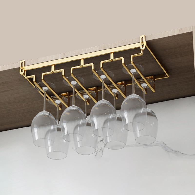 Modern Hanging Glass & Stemware Holder Metal Glass Rack Under Cabinet