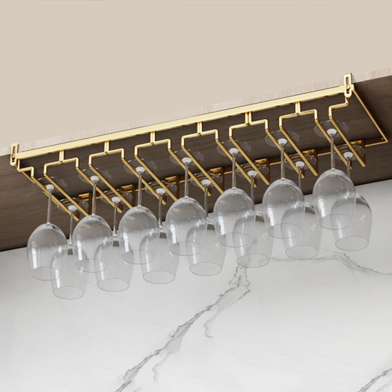 Modern Hanging Glass & Stemware Holder Metal Glass Rack Under Cabinet