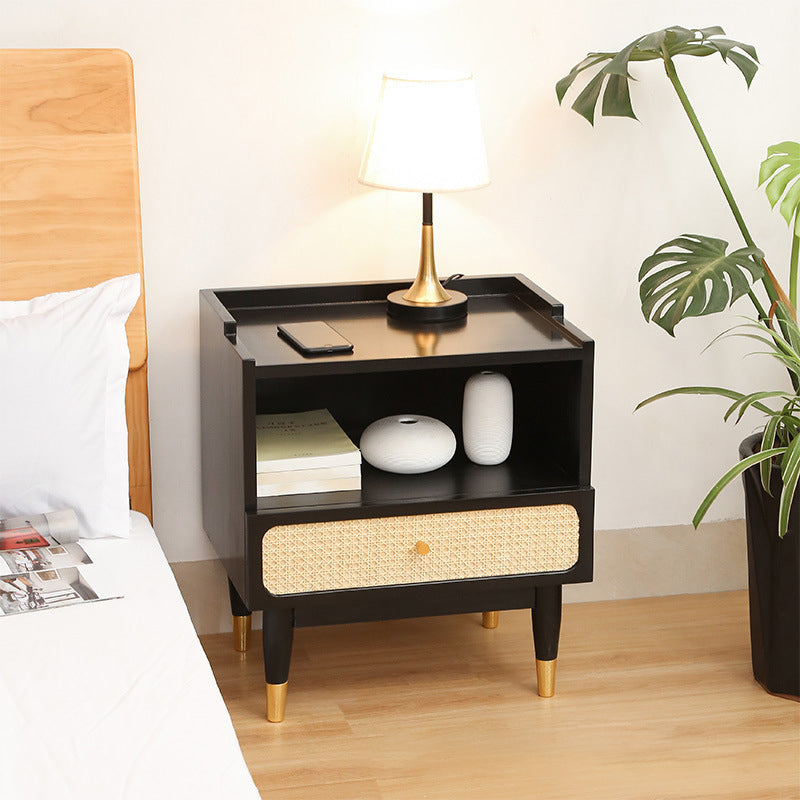 Contemporary Accent Table Nightstand One Drawer Bed Nightstand With Cabinets