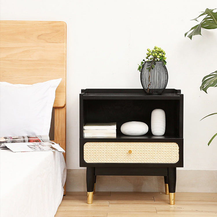 Contemporary Accent Table Nightstand One Drawer Bed Nightstand With Cabinets