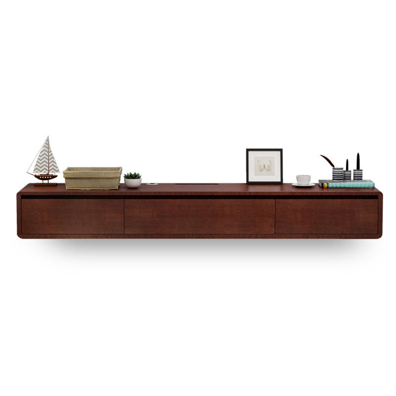 Nordic Wall-Mounted TV Console Solid Wood 2-Drawer Floating TV Stand Console