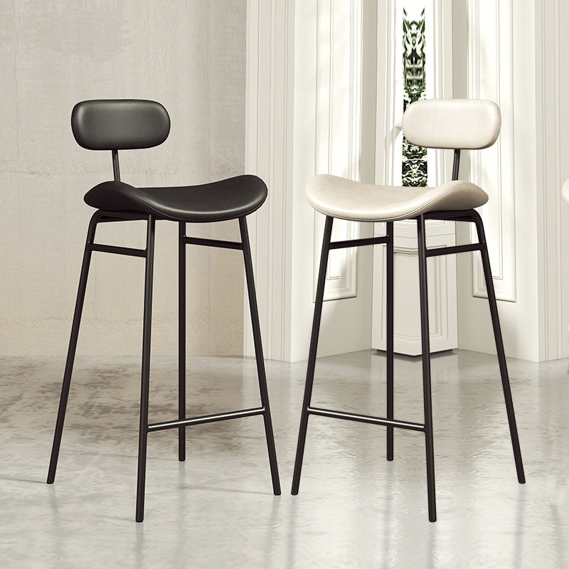 Armless Upholstered Counter Stool Industrial Bucket Seat Bar Stool