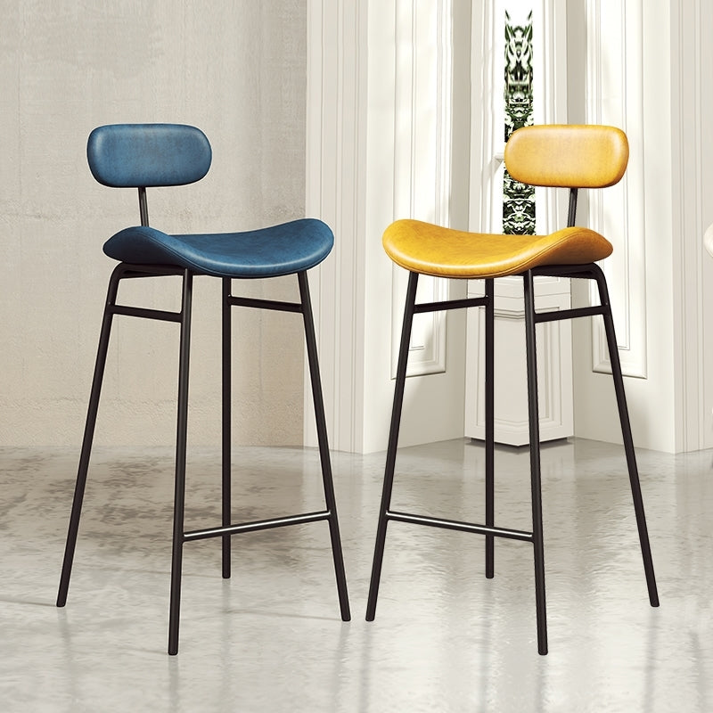 Armless Upholstered Counter Stool Industrial Bucket Seat Bar Stool