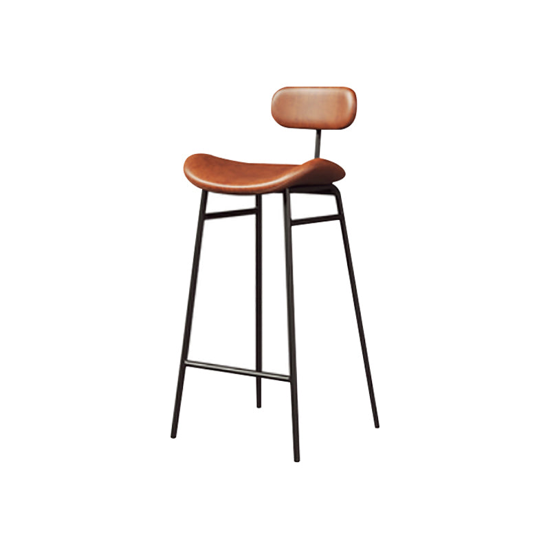 Armless Upholstered Counter Stool Industrial Bucket Seat Bar Stool