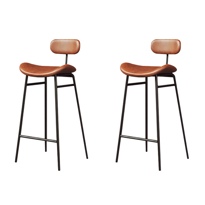 Armless Upholstered Counter Stool Industrial Bucket Seat Bar Stool