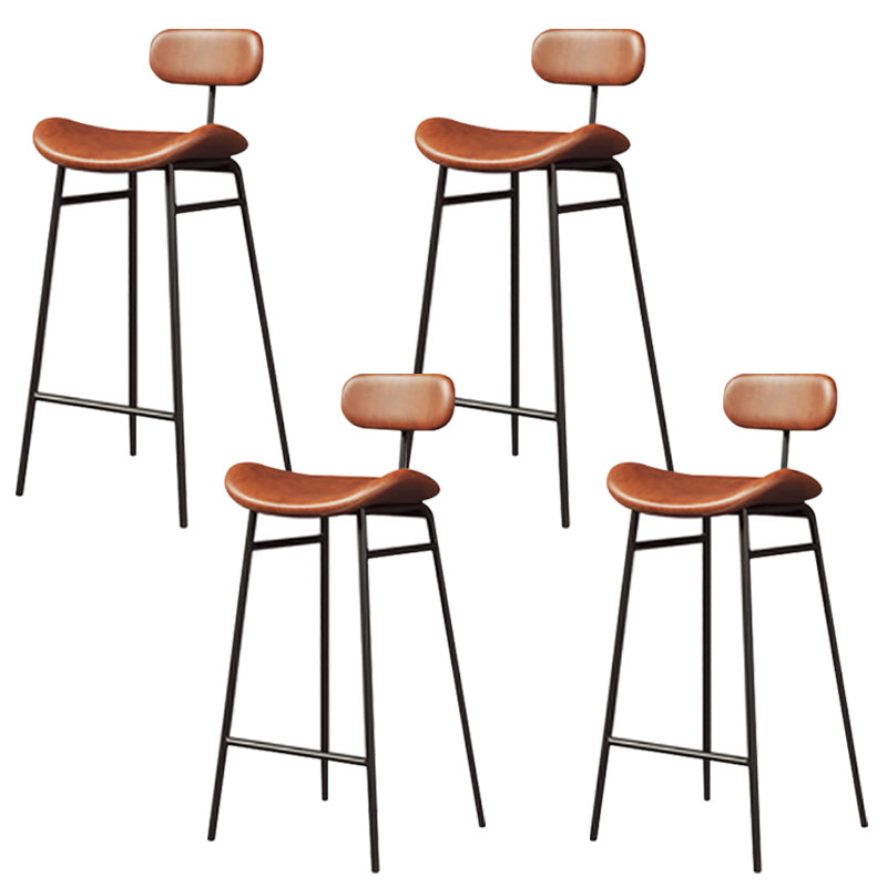 Armless Upholstered Counter Stool Industrial Bucket Seat Bar Stool