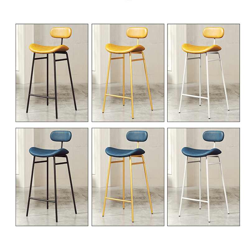 Armless Upholstered Counter Stool Industrial Bucket Seat Bar Stool