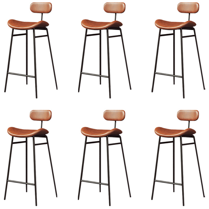 Armless Upholstered Counter Stool Industrial Bucket Seat Bar Stool