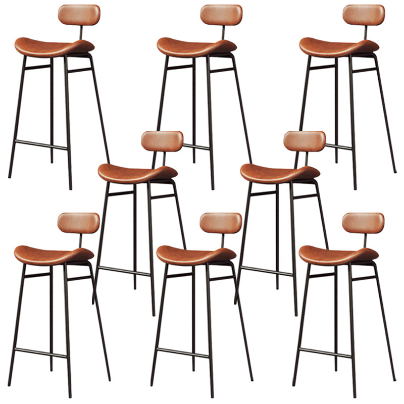 Armless Upholstered Counter Stool Industrial Bucket Seat Bar Stool