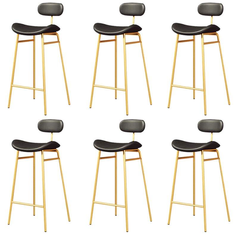 Armless Upholstered Counter Stool Industrial Bucket Seat Bar Stool