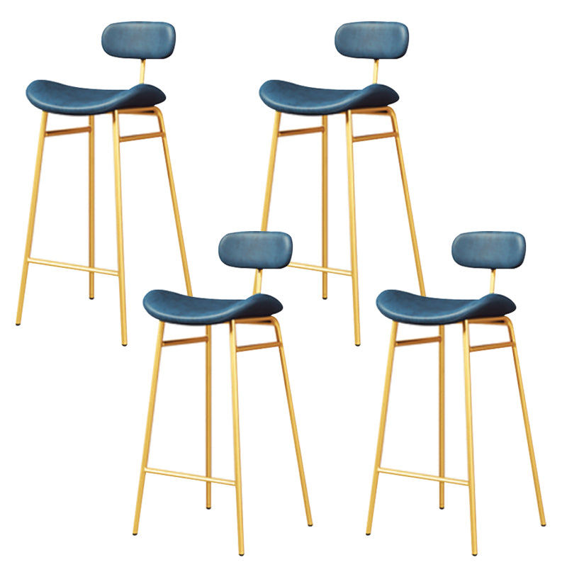 Armless Upholstered Counter Stool Industrial Bucket Seat Bar Stool