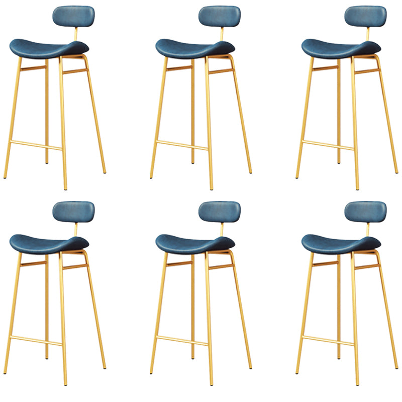 Armless Upholstered Counter Stool Industrial Bucket Seat Bar Stool