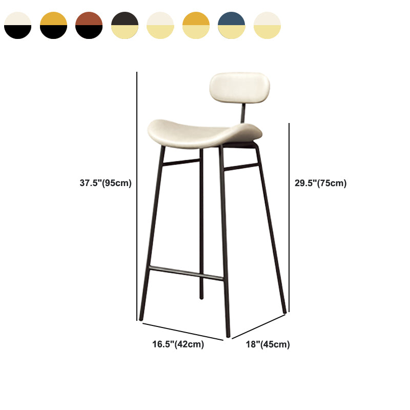 Armless Upholstered Counter Stool Industrial Bucket Seat Bar Stool