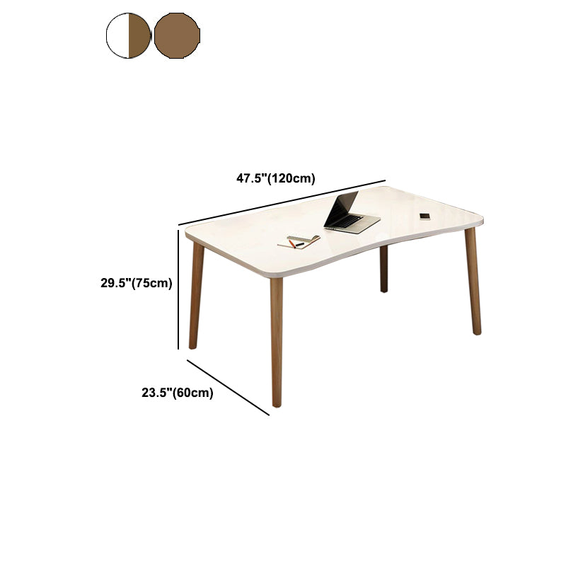 Contemporary Wooden Writing Desk Parsons Base Type Office Desk