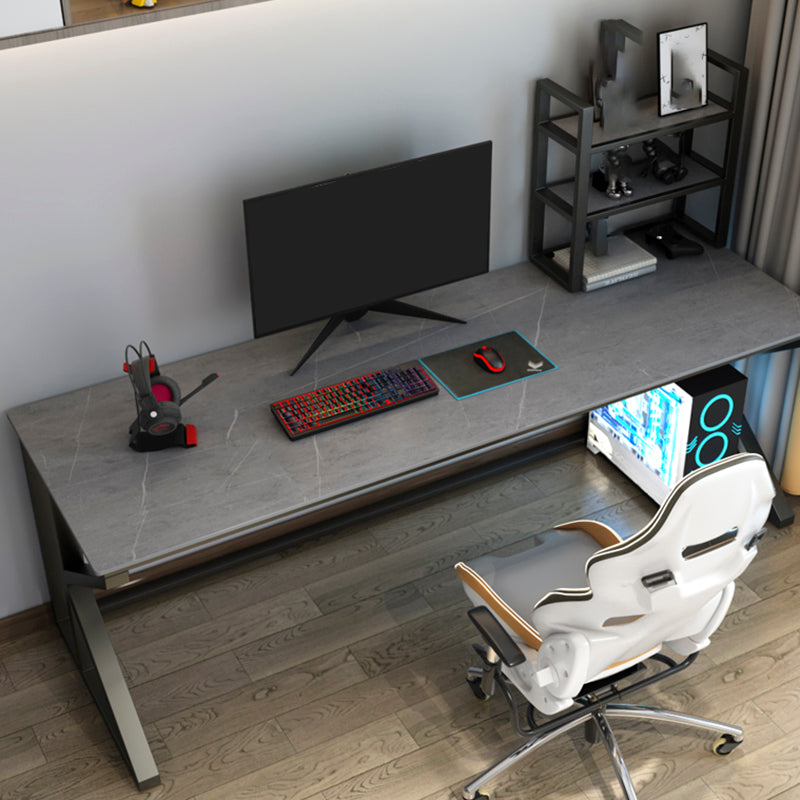 Stone Industrial Writing Desk Rectangular Gaming Desk for Home