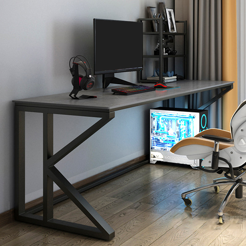 Stone Industrial Writing Desk Rectangular Gaming Desk for Home