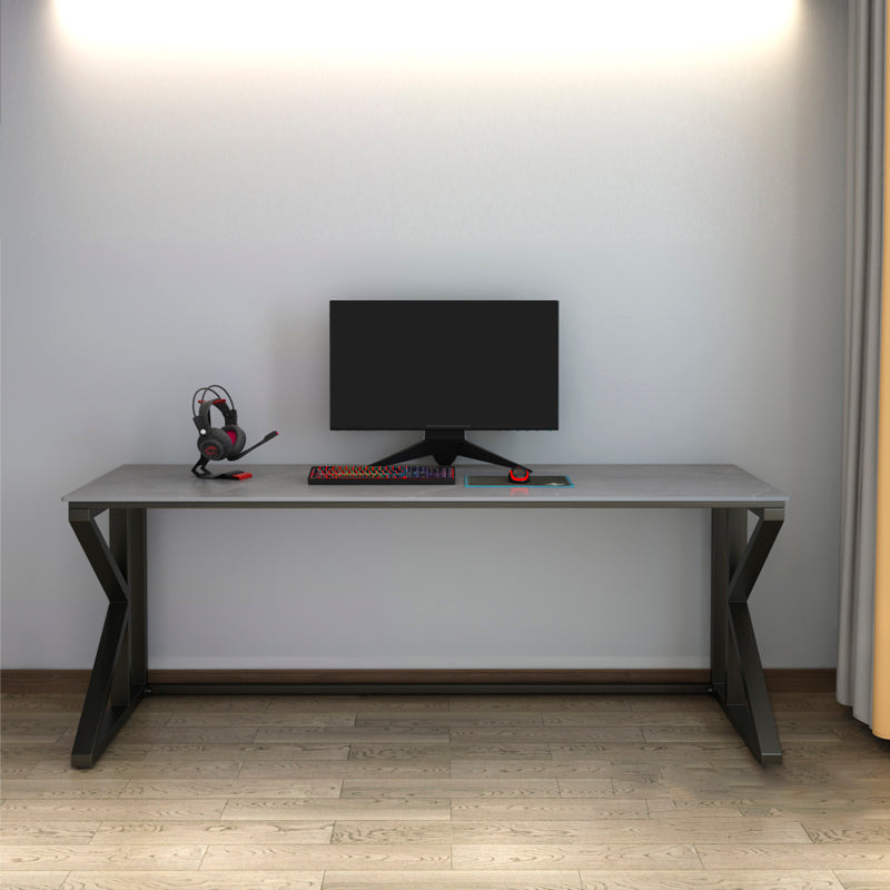 Stone Industrial Writing Desk Rectangular Gaming Desk for Home