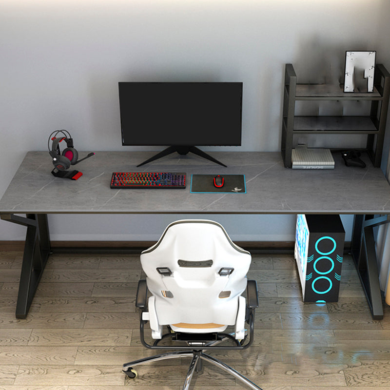 Stone Industrial Writing Desk Rectangular Gaming Desk for Home