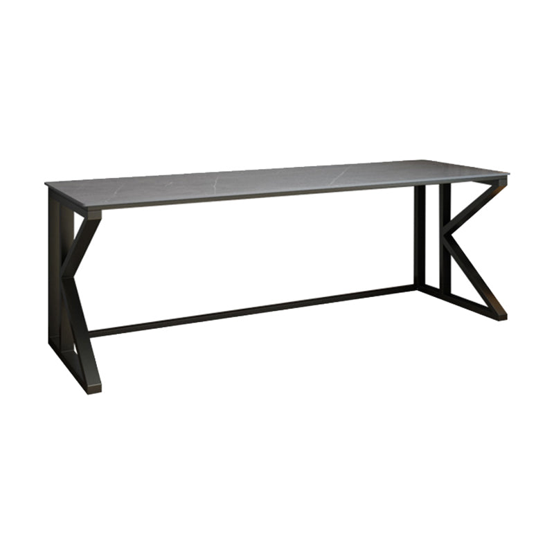 Stone Industrial Writing Desk Rectangular Gaming Desk for Home