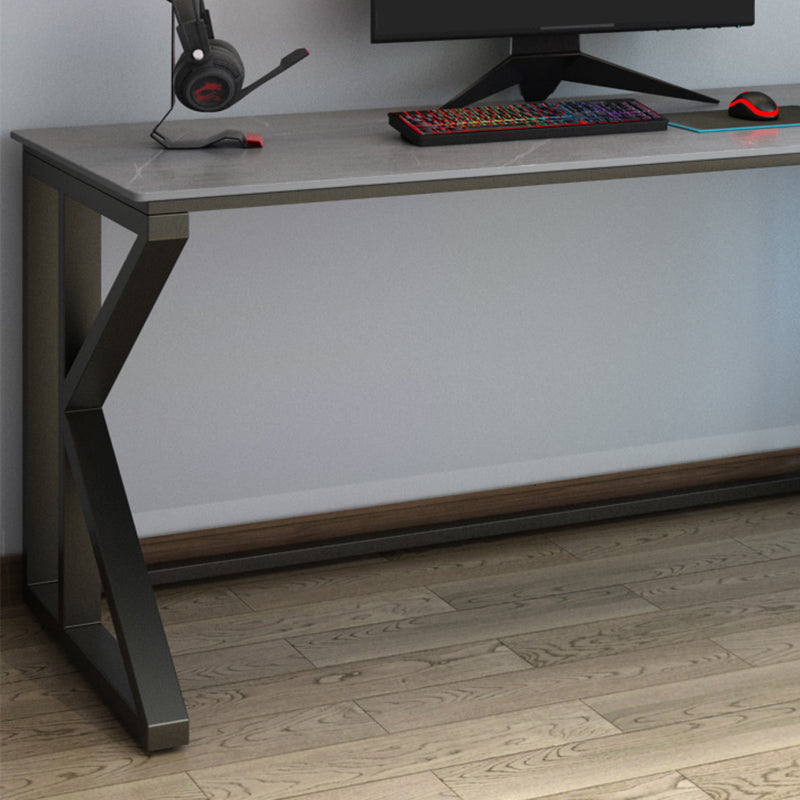 Stone Industrial Writing Desk Rectangular Gaming Desk for Home