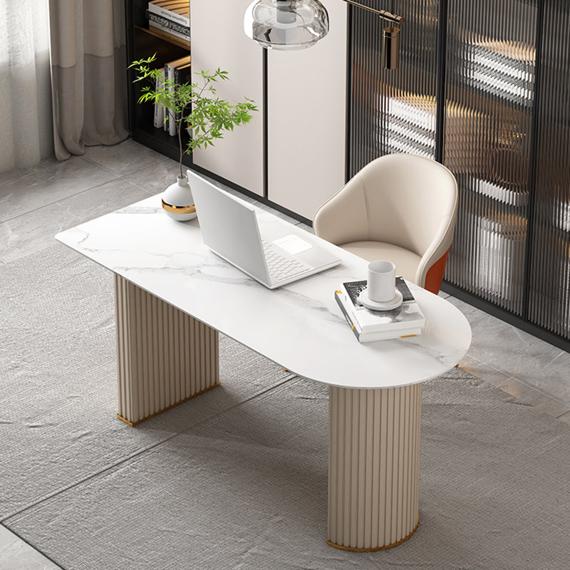 Home Marble Oval Writing Desk Modern & Contemporary Office Desk