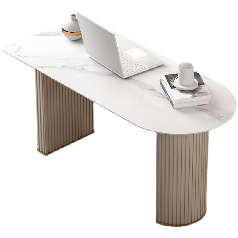 Home Marble Oval Writing Desk Modern & Contemporary Office Desk