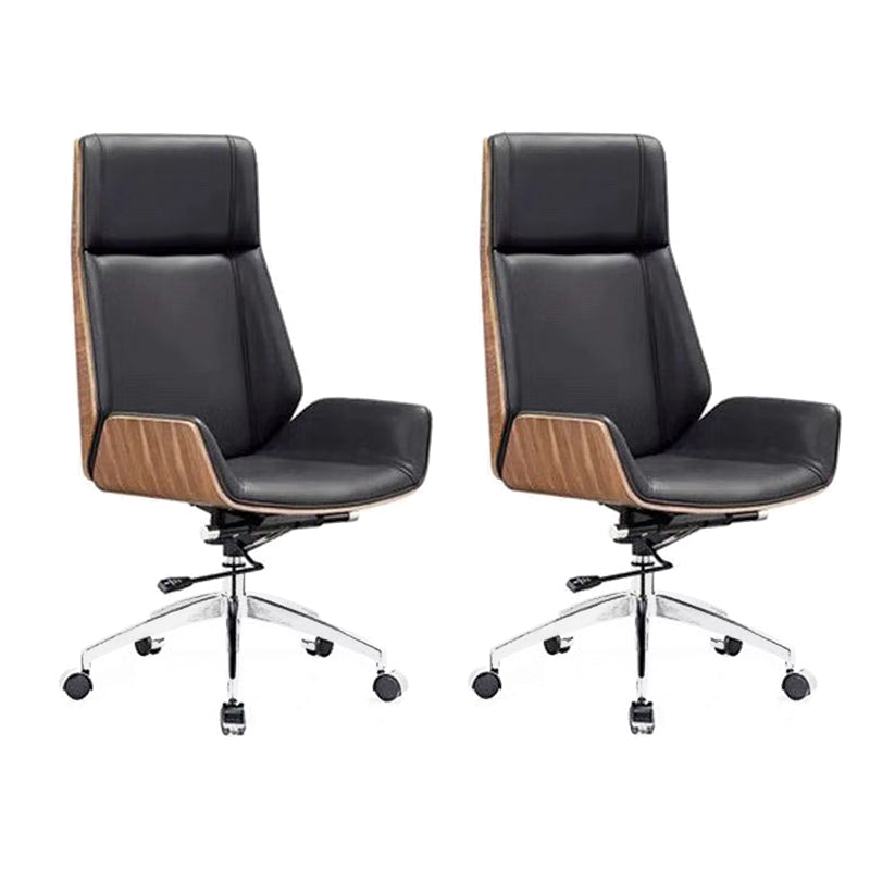 Contemporary Chair Faux Leather Adjustable Seat Height Office Chair