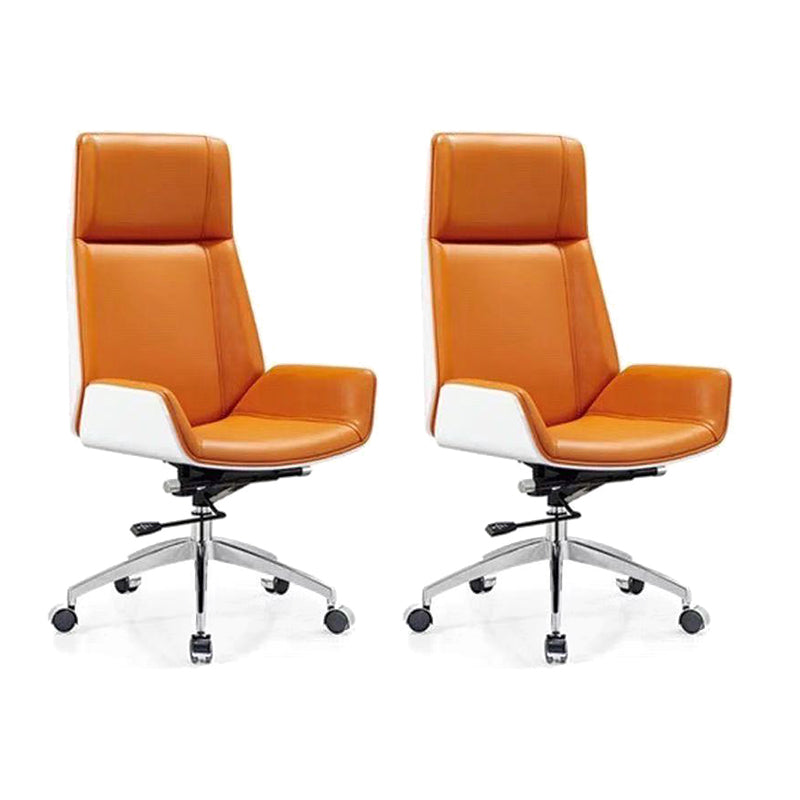 Contemporary Chair Faux Leather Adjustable Seat Height Office Chair