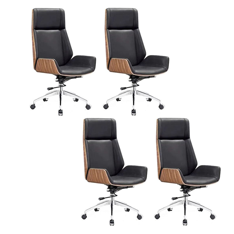 Contemporary Chair Faux Leather Adjustable Seat Height Office Chair