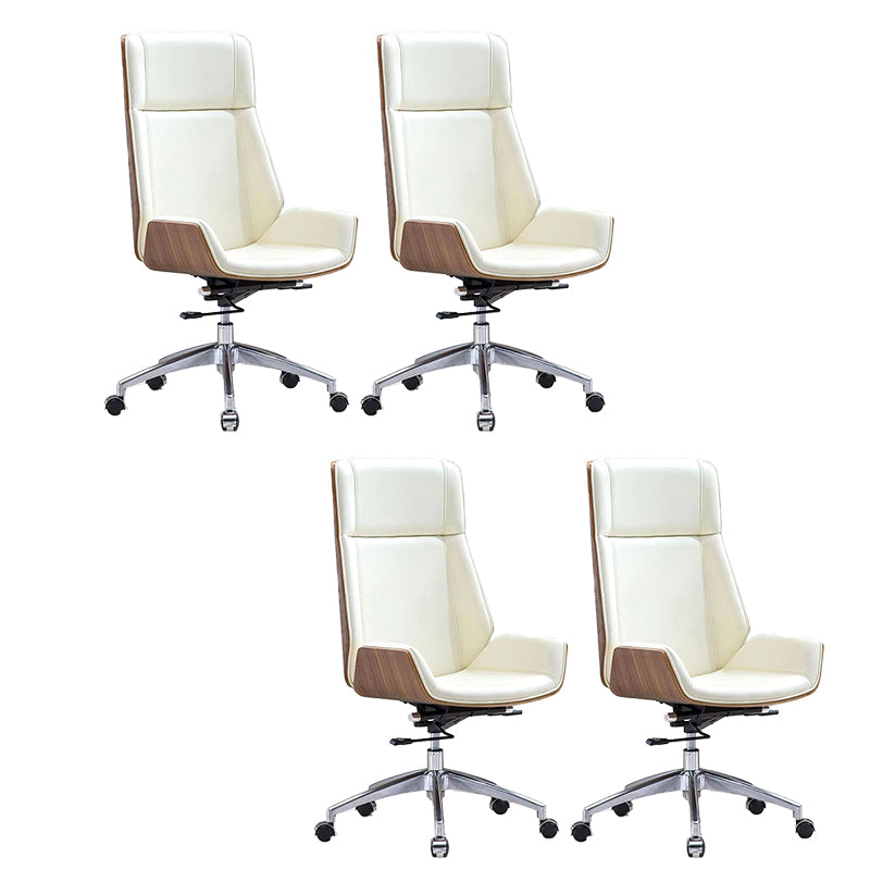 Contemporary Chair Faux Leather Adjustable Seat Height Office Chair