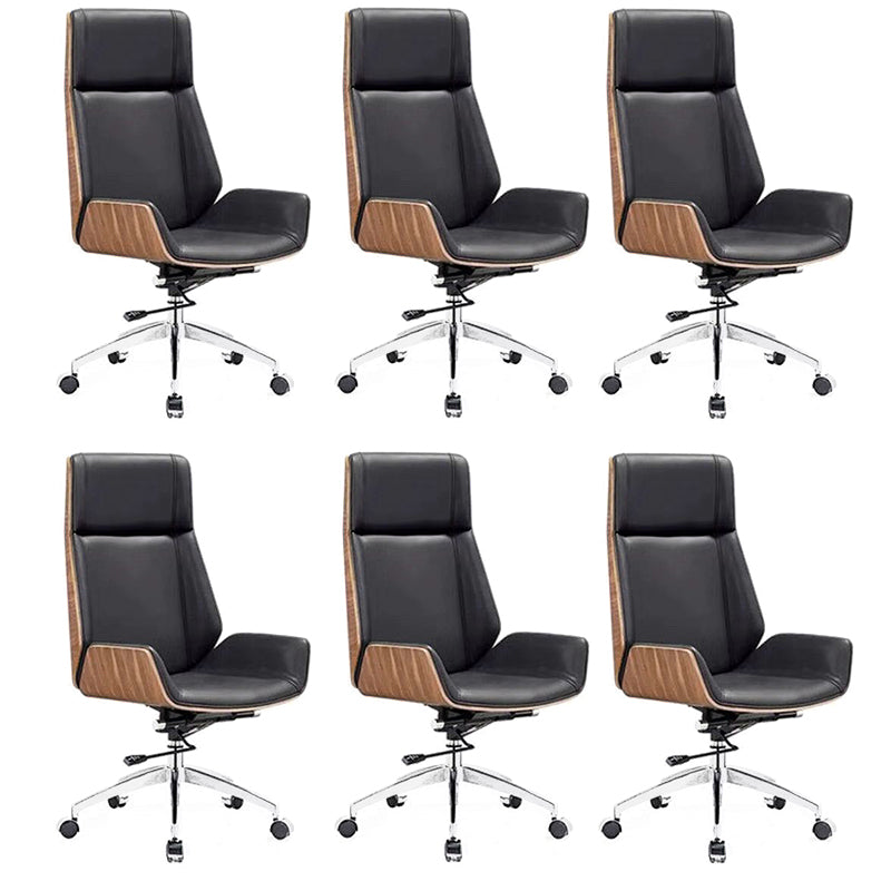 Contemporary Chair Faux Leather Adjustable Seat Height Office Chair