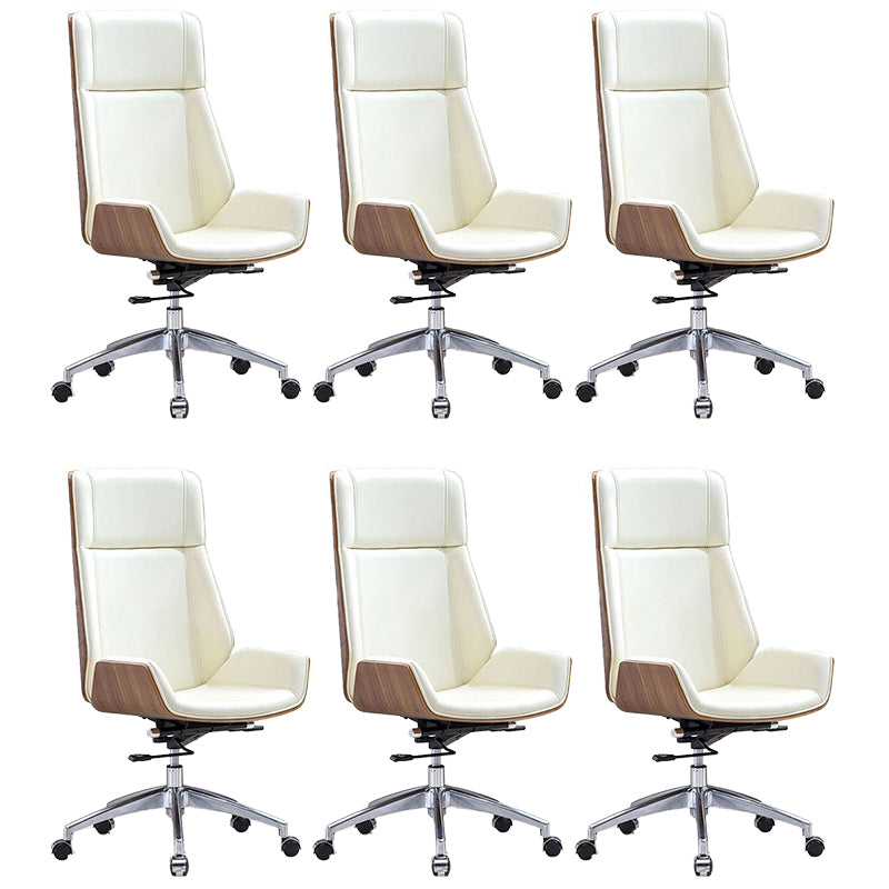 Contemporary Chair Faux Leather Adjustable Seat Height Office Chair