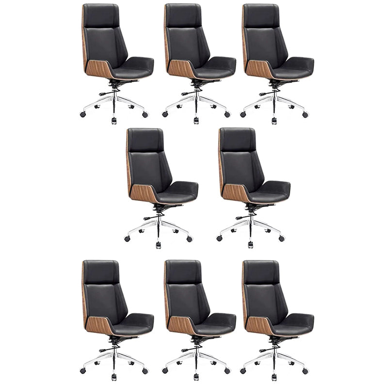 Contemporary Chair Faux Leather Adjustable Seat Height Office Chair