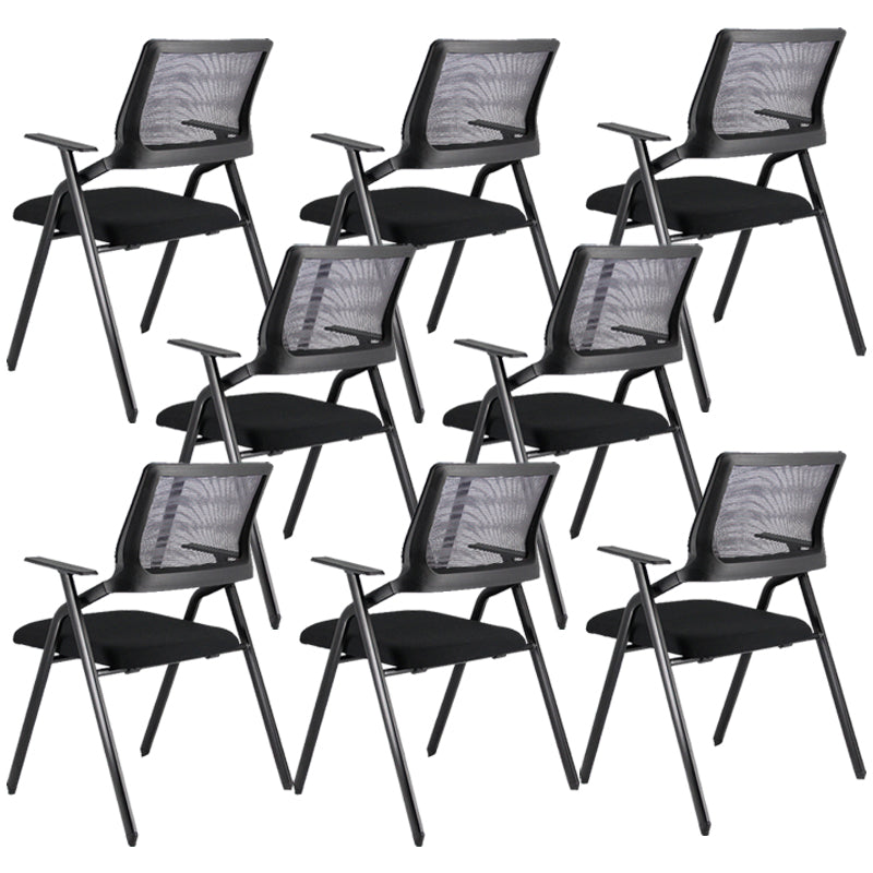 Contemporary Breathable AirGrid Office Chair Microfiber Black Conference Mid-Back Chair