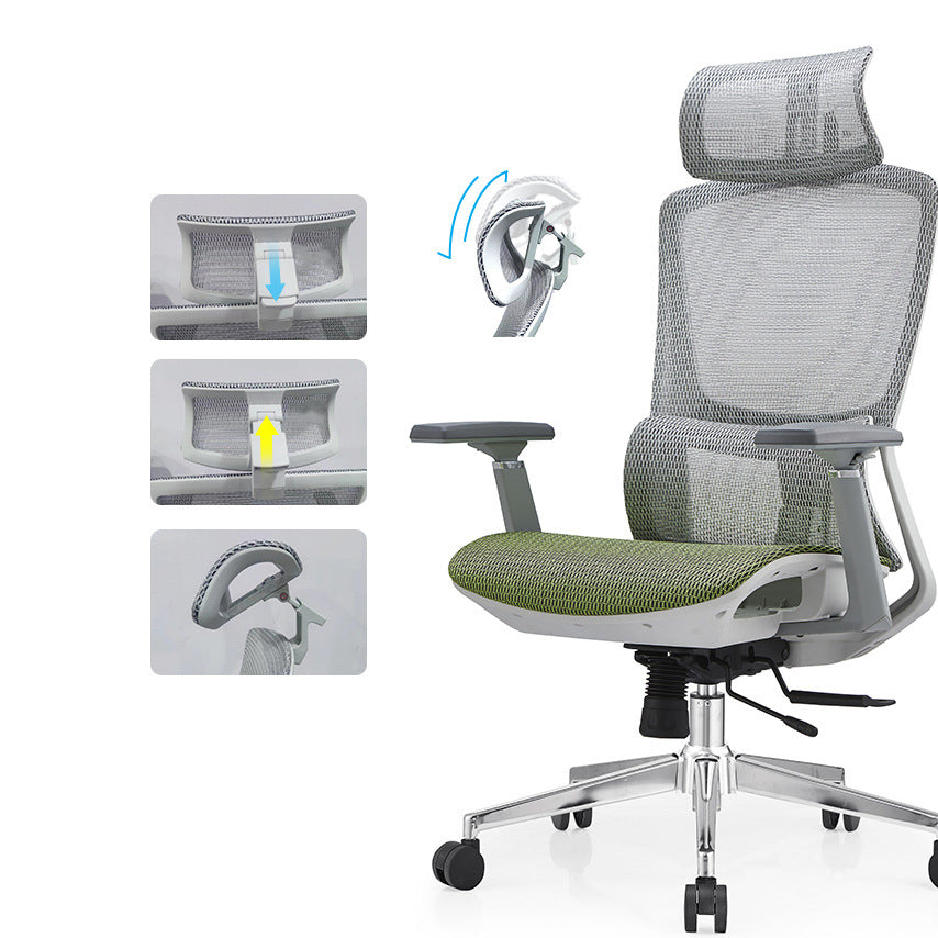 Modern Desk Chair Mesh Pillow Included Chair High-Back Chair with Wheels