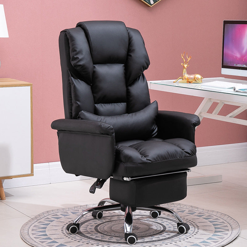 Modern Desk Chair Leather Management Office Chair High-Back Chair with Wheels