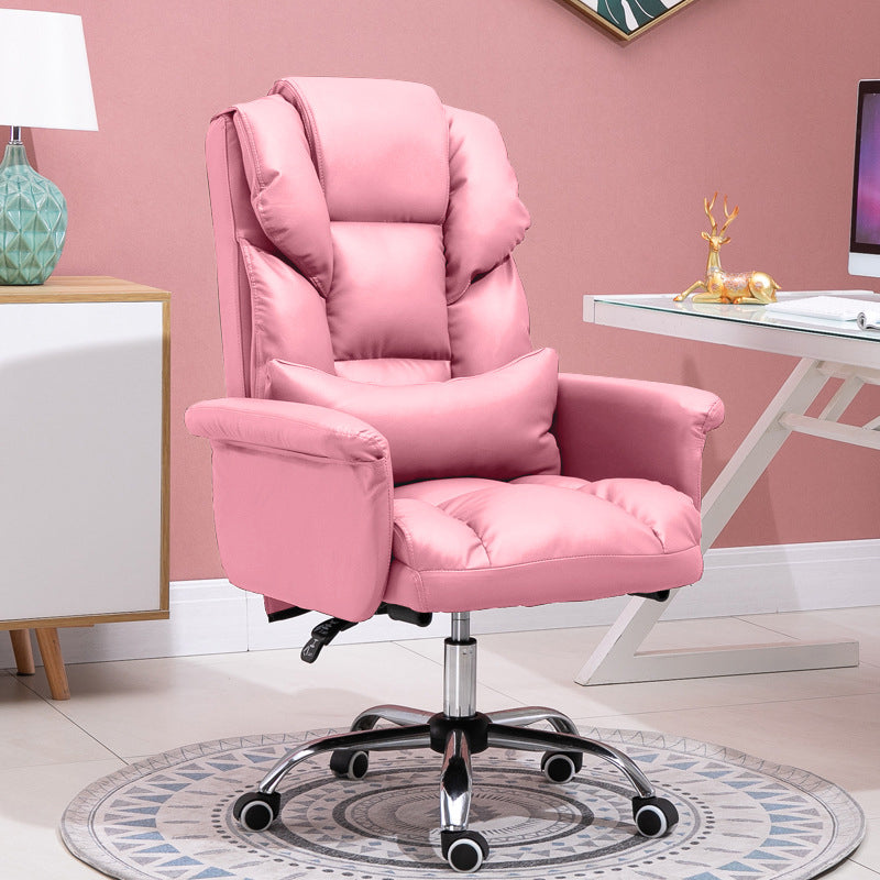 Modern Desk Chair Leather Management Office Chair High-Back Chair with Wheels