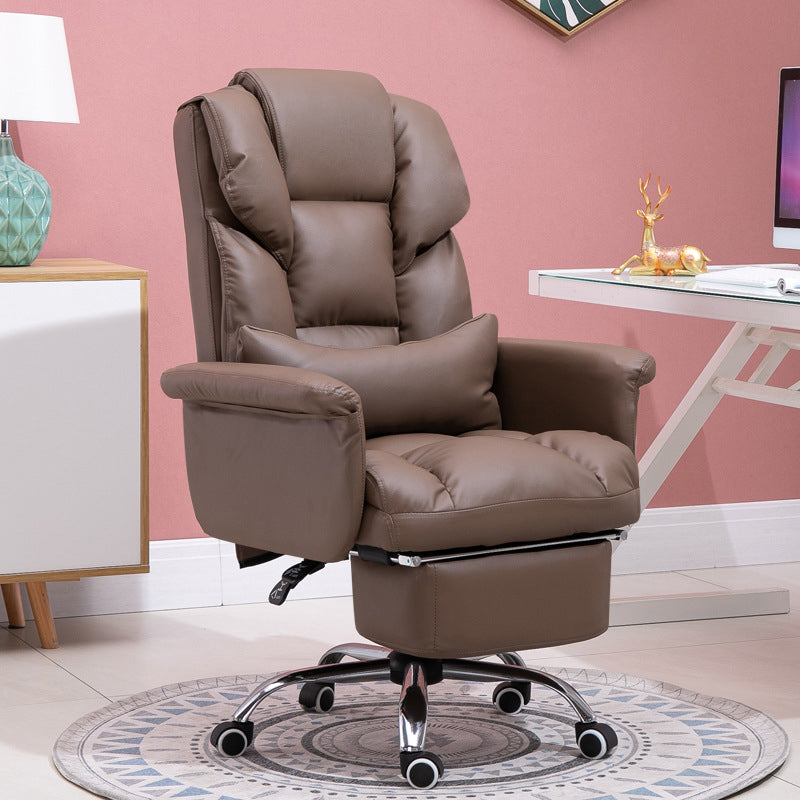 Modern Desk Chair Leather Management Office Chair High-Back Chair with Wheels