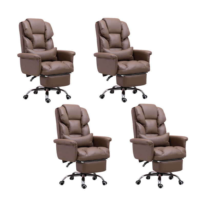 Modern Desk Chair Leather Management Office Chair High-Back Chair with Wheels