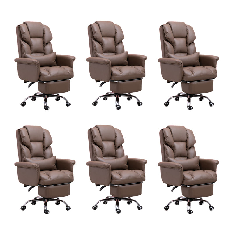 Modern Desk Chair Leather Management Office Chair High-Back Chair with Wheels