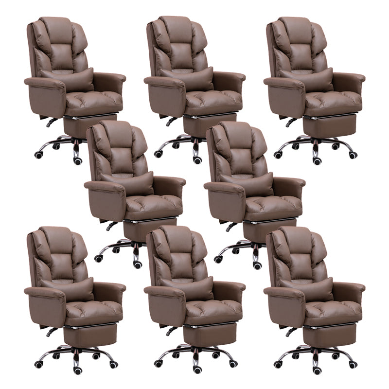 Modern Desk Chair Leather Management Office Chair High-Back Chair with Wheels