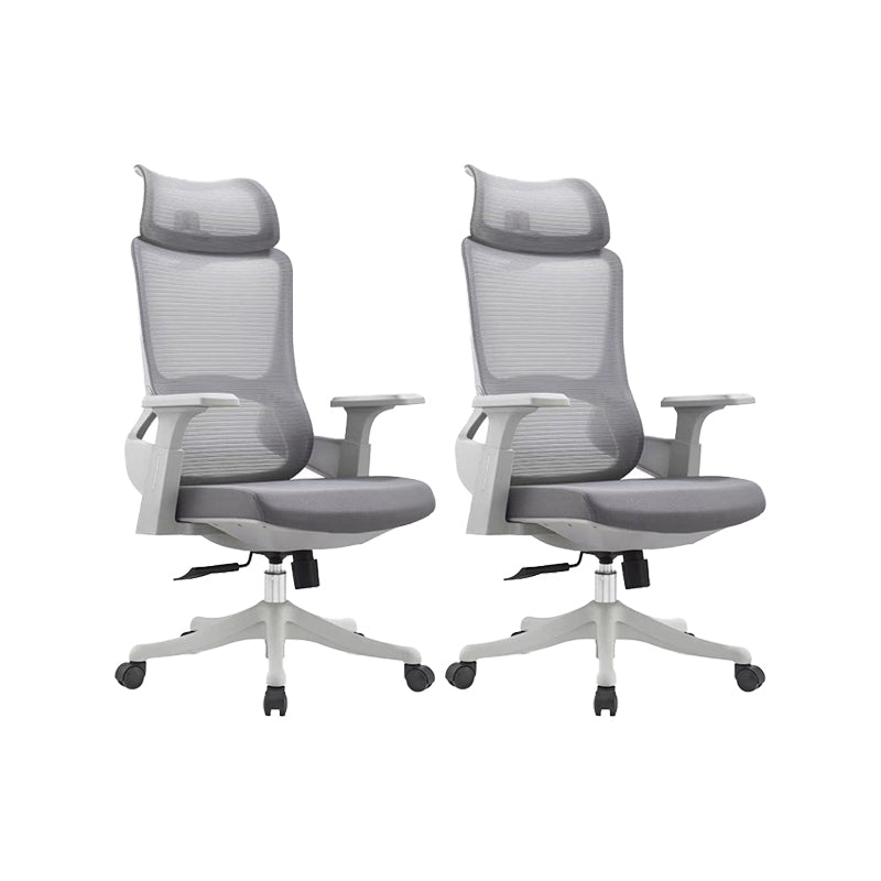 Modern Desk Chair Mesh Computer Chair High-Back Chair in Gray