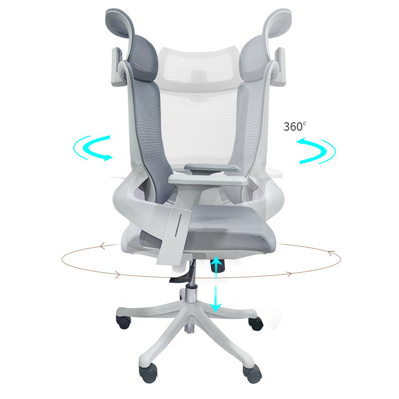 Modern Desk Chair Mesh Computer Chair High-Back Chair in Gray