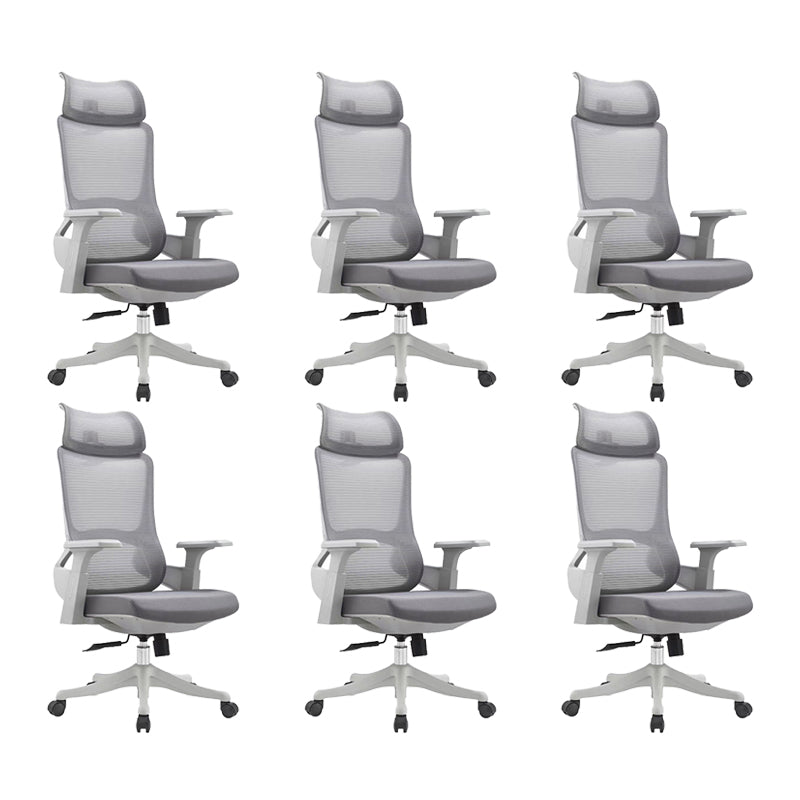 Modern Desk Chair Mesh Computer Chair High-Back Chair in Gray