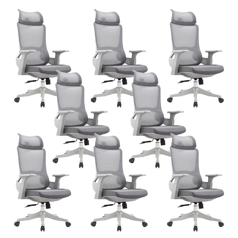 Modern Desk Chair Mesh Computer Chair High-Back Chair in Gray