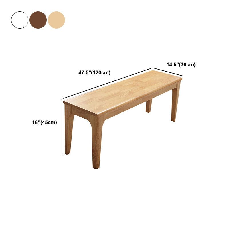 17.72" H Modern Oak Wood Seating Bench with Legs For Bedroom