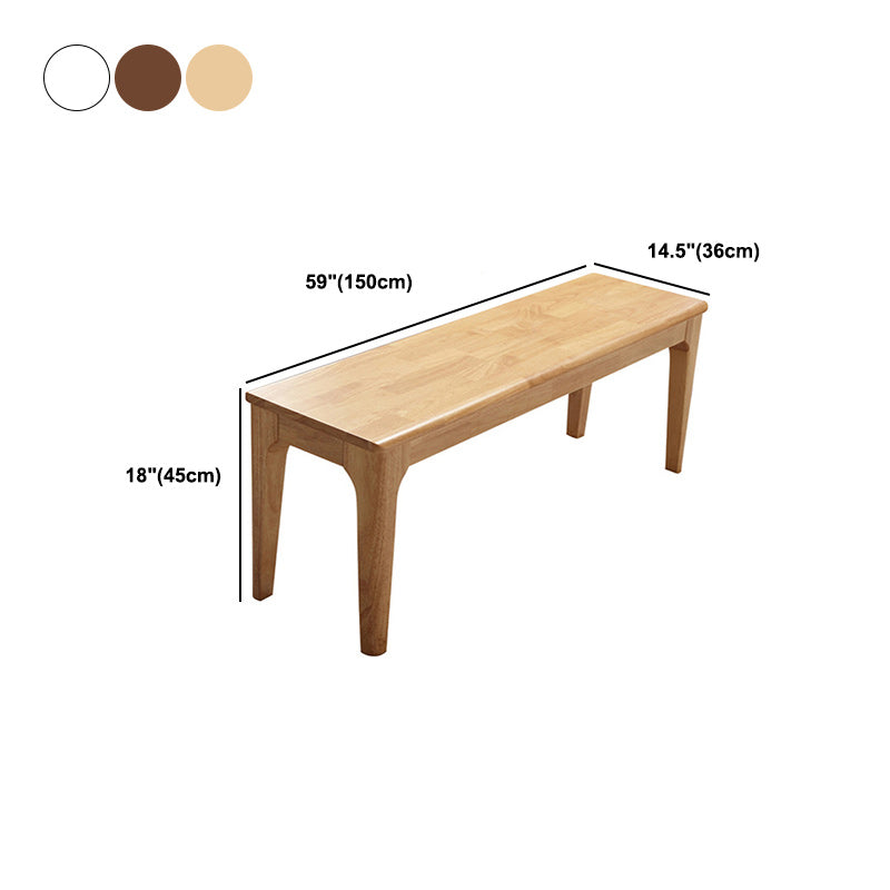 17.72" H Modern Oak Wood Seating Bench with Legs For Bedroom