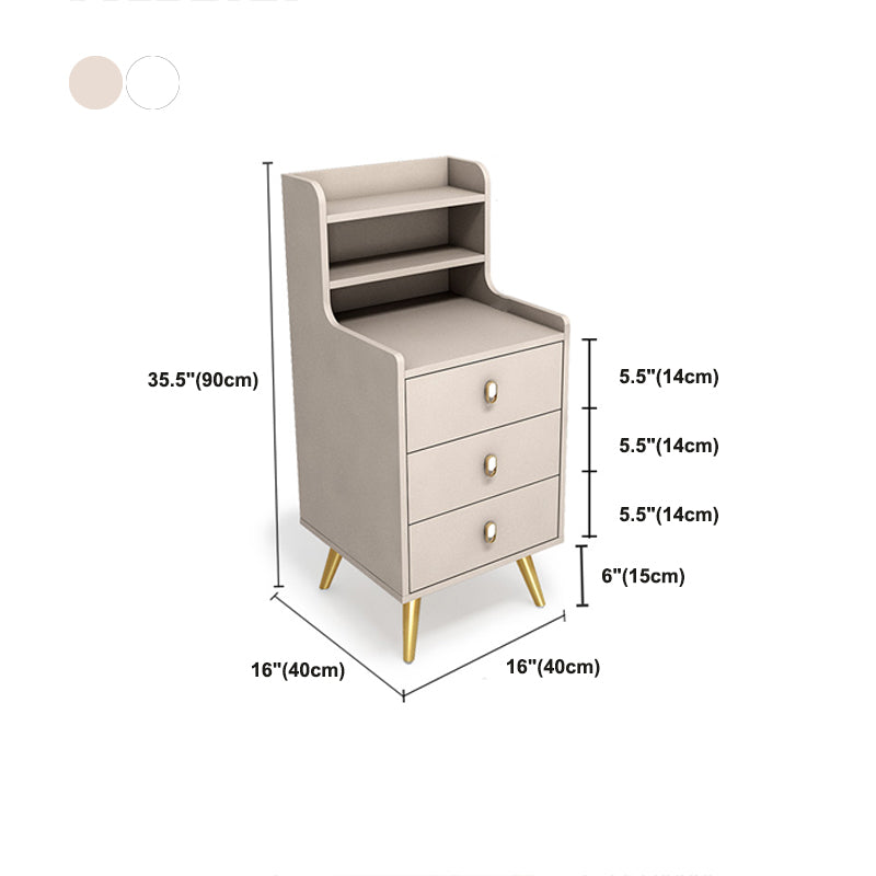 Engineered Wood Bed Nightstand Open Storage Night Table with Legs