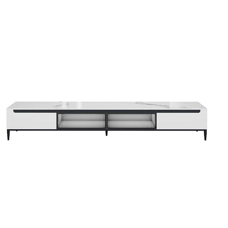 White Slate TV Cabinet Modern Minimalist Home Closed TV Stand Console